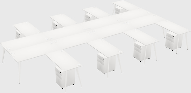 Shared l-shaped office desk system