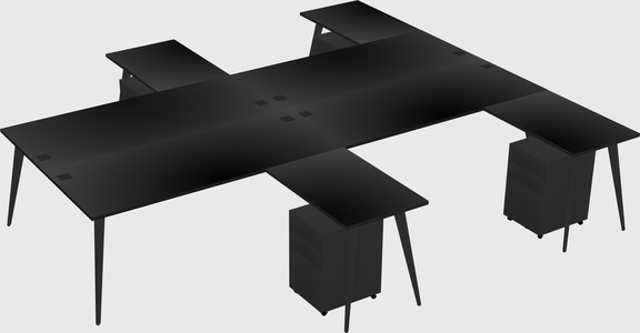 Shared l-shaped office desk system