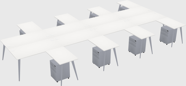 Shared l-shaped office desk system