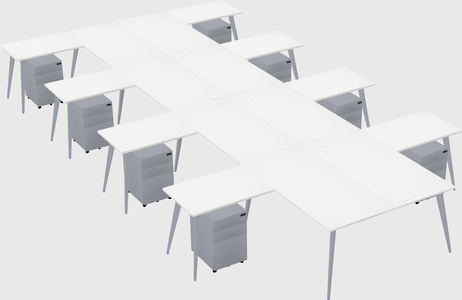 Shared l-shaped office desk system