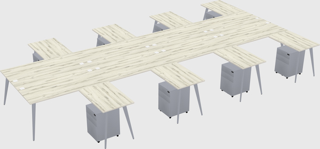 Shared l-shaped office desk system