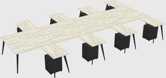 Shared l-shaped office desk system