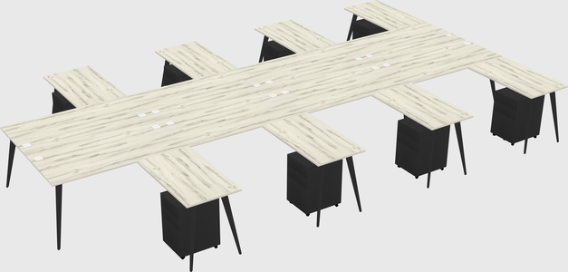 Shared l-shaped office desk system