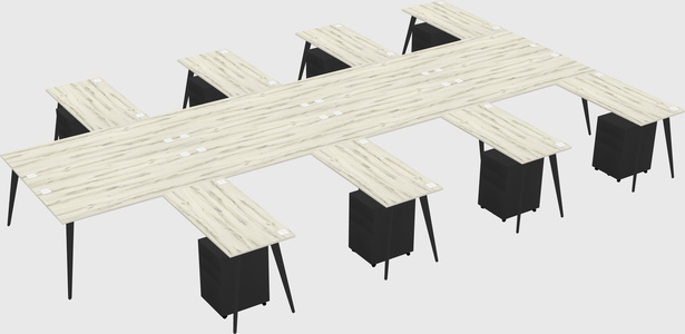 Shared l-shaped office desk system