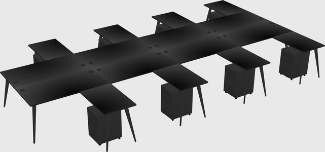 Shared l-shaped office desk system