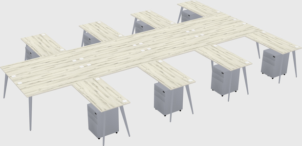 Shared l-shaped office desk system