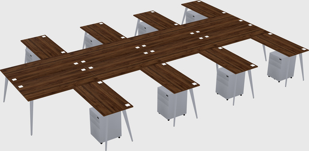 Shared l-shaped office desk system