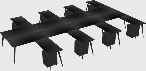 Shared l-shaped office desk system