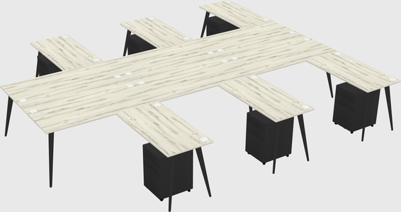 Shared l-shaped office desk system