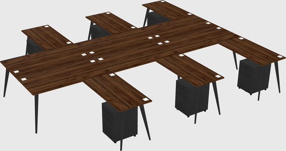 Shared l-shaped office desk system