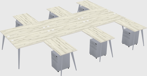 Shared l-shaped office desk system