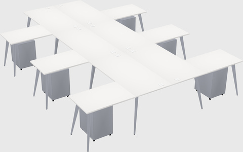 Shared l-shaped office desk system