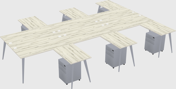 Shared l-shaped office desk system