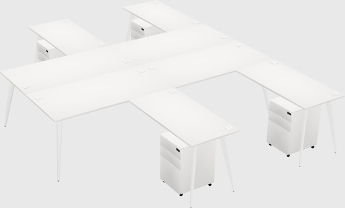 Shared l-shaped office desk system