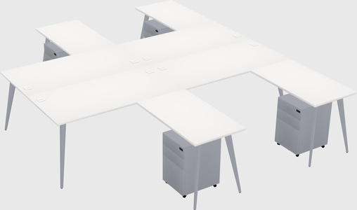Shared l-shaped office desk system
