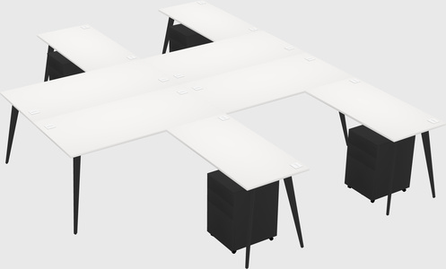 Shared l-shaped office desk system