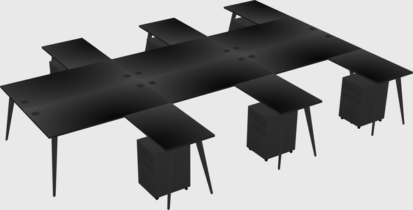 Shared l-shaped office desk system