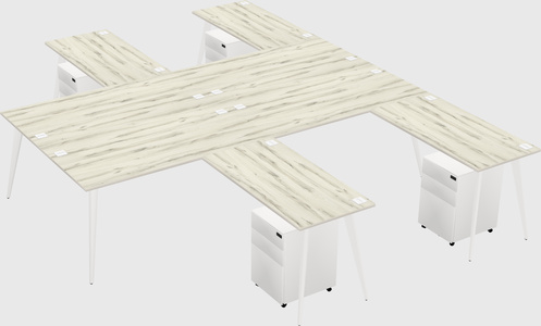 Shared l-shaped office desk system