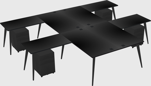 Shared l-shaped office desk system