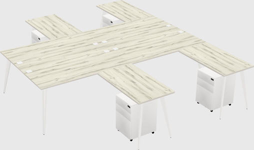 Shared l-shaped office desk system