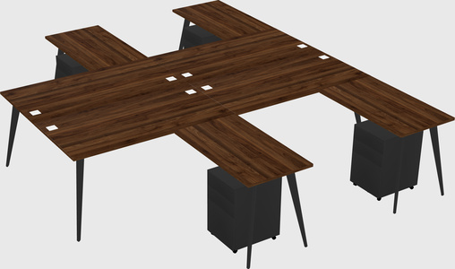 Shared l-shaped office desk system
