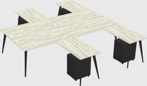 Shared l-shaped office desk system