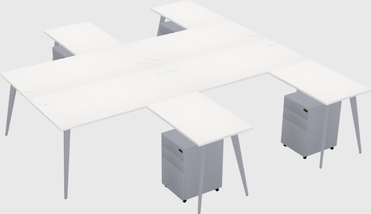 Shared l-shaped office desk system