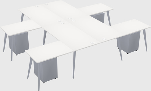 Shared l-shaped office desk system