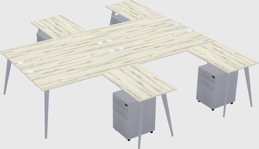 Shared l-shaped office desk system