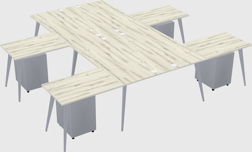 Shared l-shaped office desk system