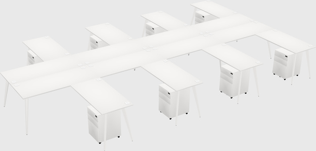 Shared l-shaped office desk system