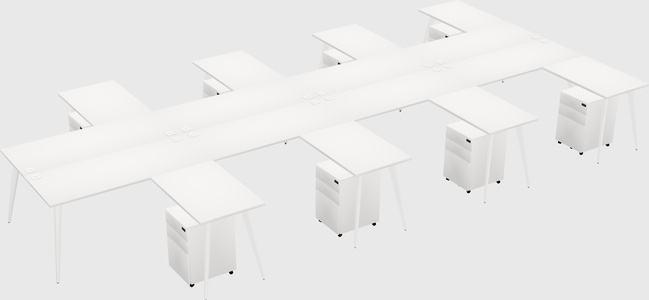 Shared l-shaped office desk system