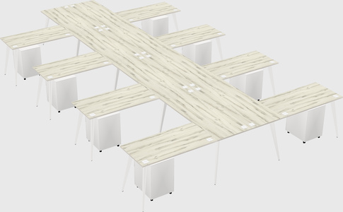 Shared l-shaped office desk system