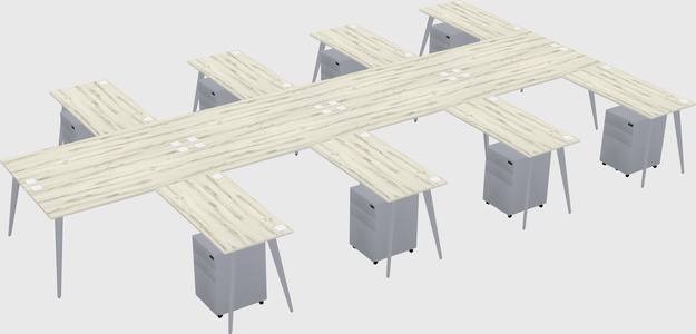 Shared l-shaped office desk system