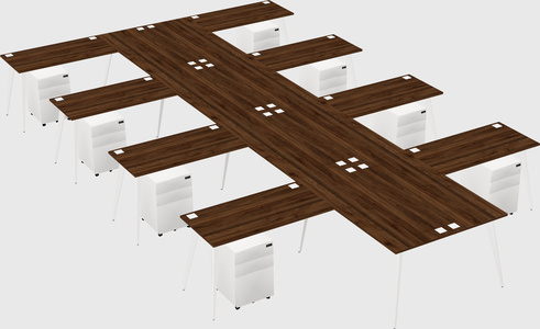Shared l-shaped office desk system