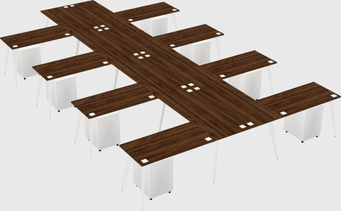 Shared l-shaped office desk system