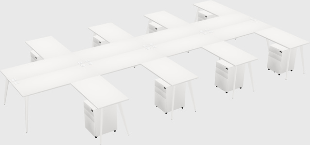 Shared l-shaped office desk system