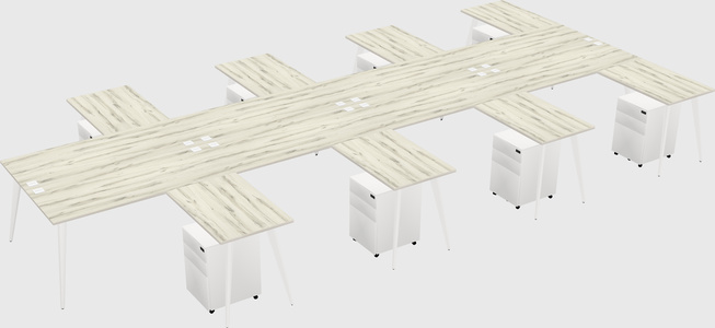 Shared l-shaped office desk system