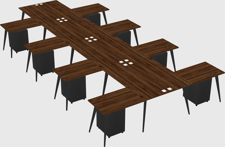 Shared l-shaped office desk system