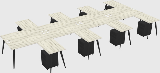 Shared l-shaped office desk system