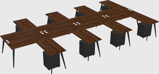 Shared l-shaped office desk system