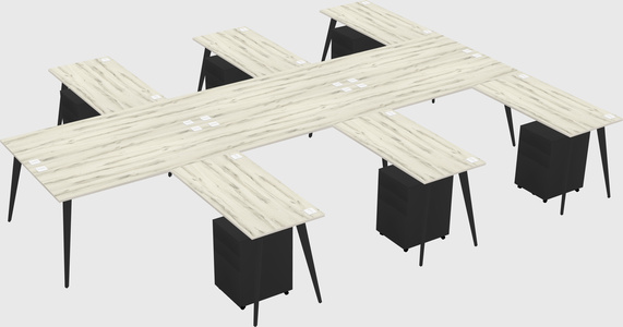 Shared l-shaped office desk system