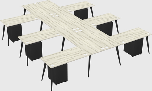 Shared l-shaped office desk system