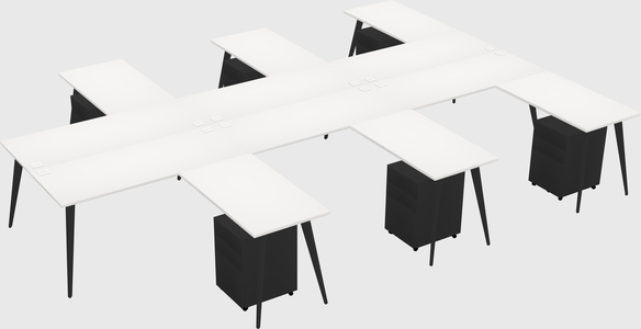 Shared l-shaped office desk system