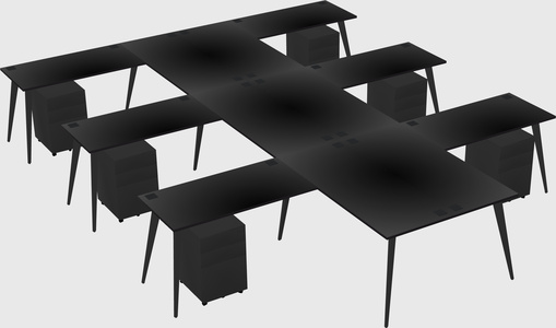 Shared l-shaped office desk system