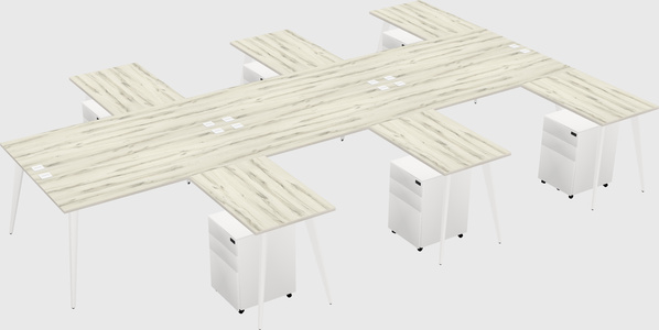 Shared l-shaped office desk system
