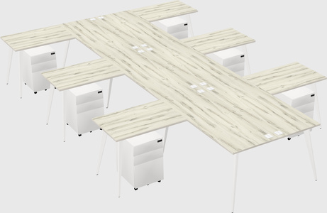 Shared l-shaped office desk system