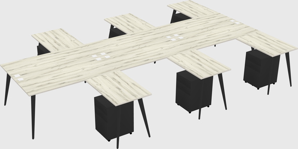 Shared l-shaped office desk system