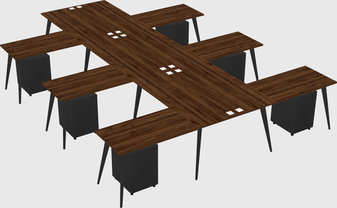 Shared l-shaped office desk system