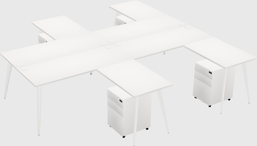 Shared l-shaped office desk system